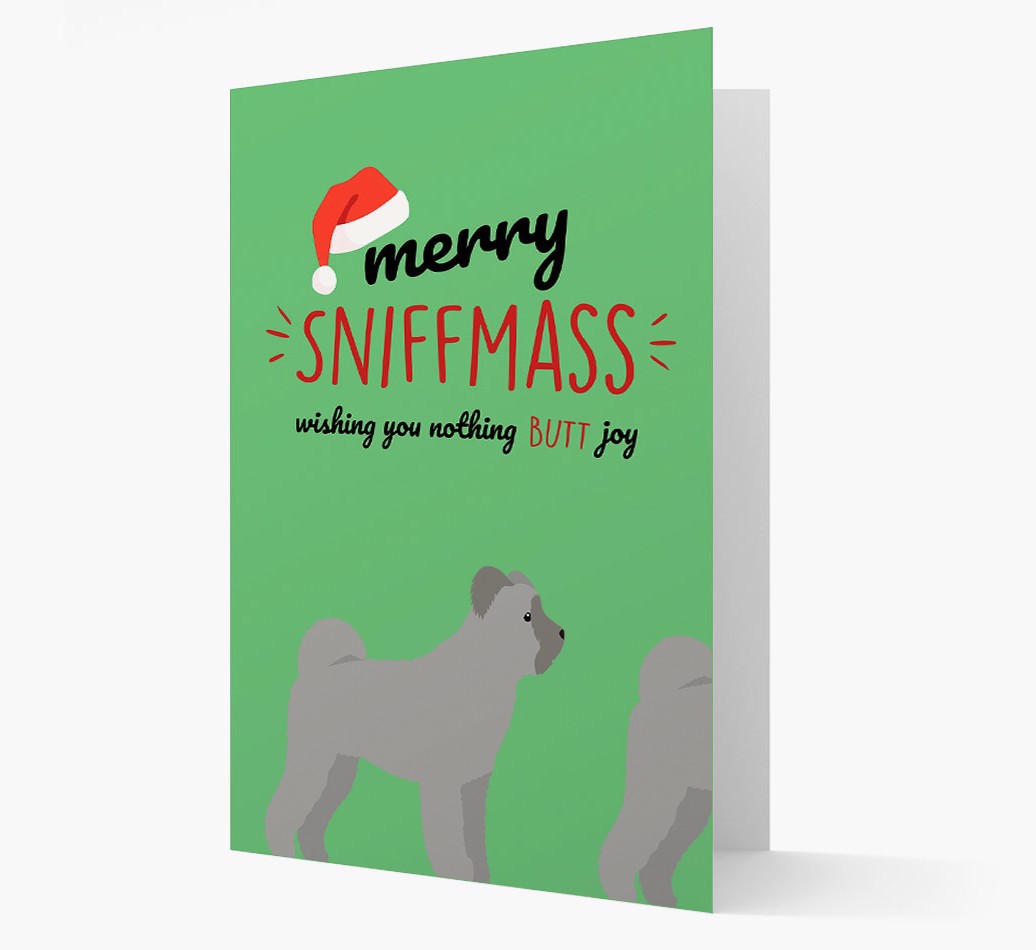 'Merry Sniffmass' - Personalised {breedFullName} Christmas Card front