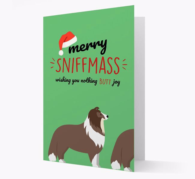 'Merry Sniffmass' - Personalized {breedFullName} Christmas Card