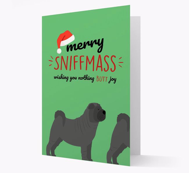 'Merry Sniffmass' - Personalized {breedFullName} Christmas Card