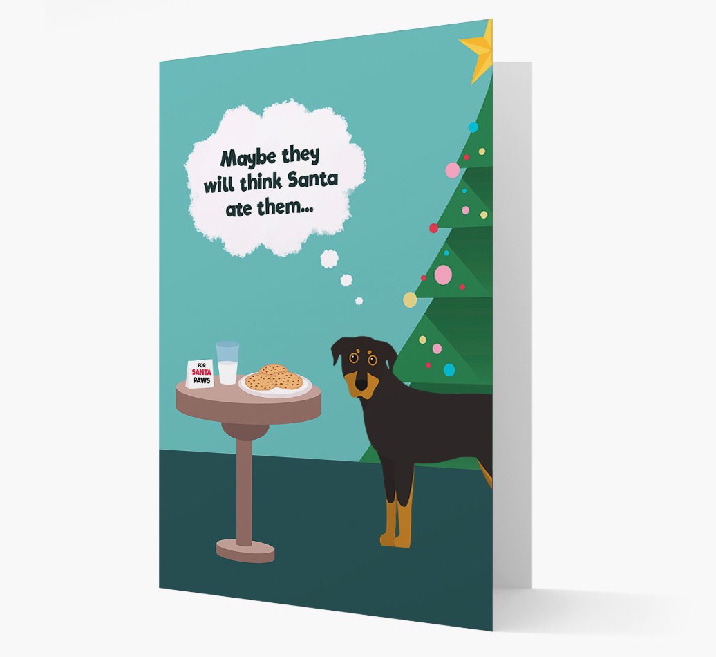 'Santa's Cookies' - Personalised {breedFullName} Christmas Card Front