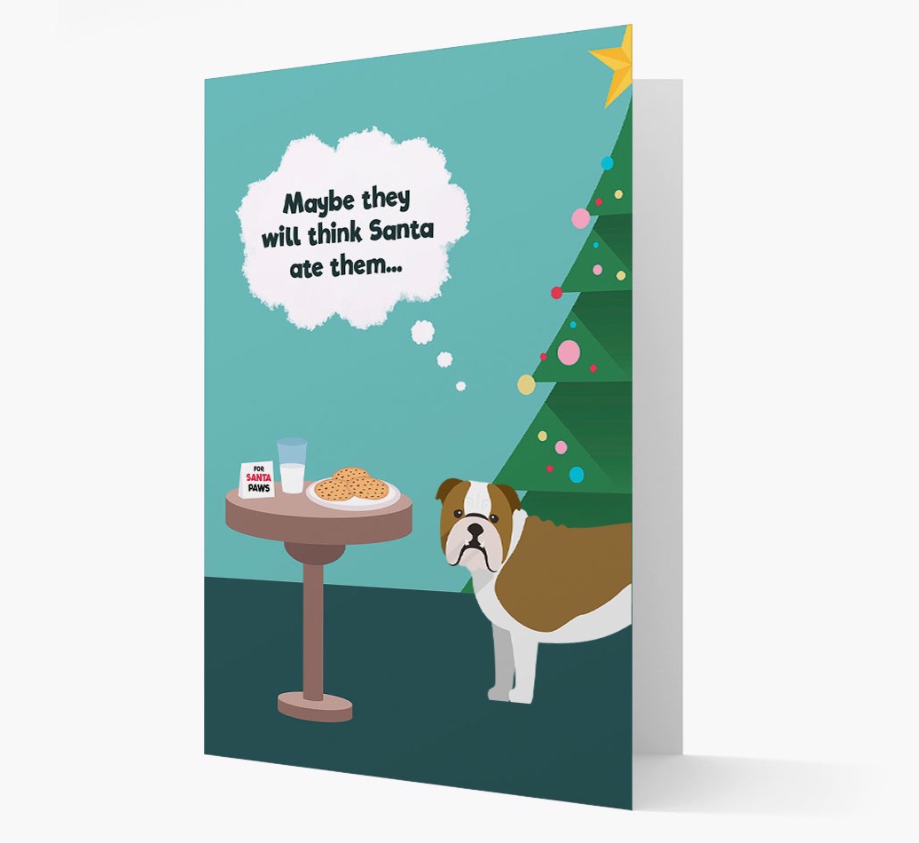 'Santa's Cookies' - Personalized {breedFullName} Christmas Card Front