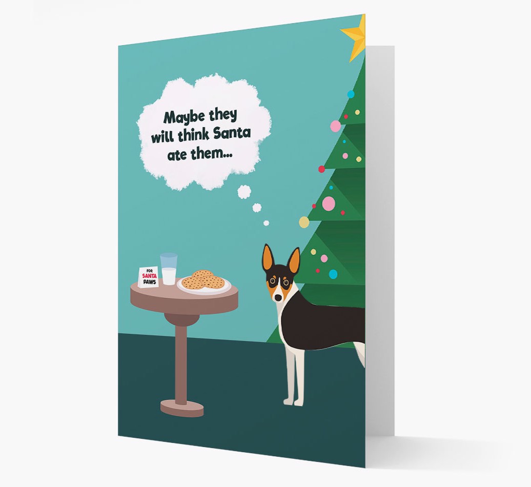 'Santa's Cookies' - Personalized {breedFullName} Christmas Card Front