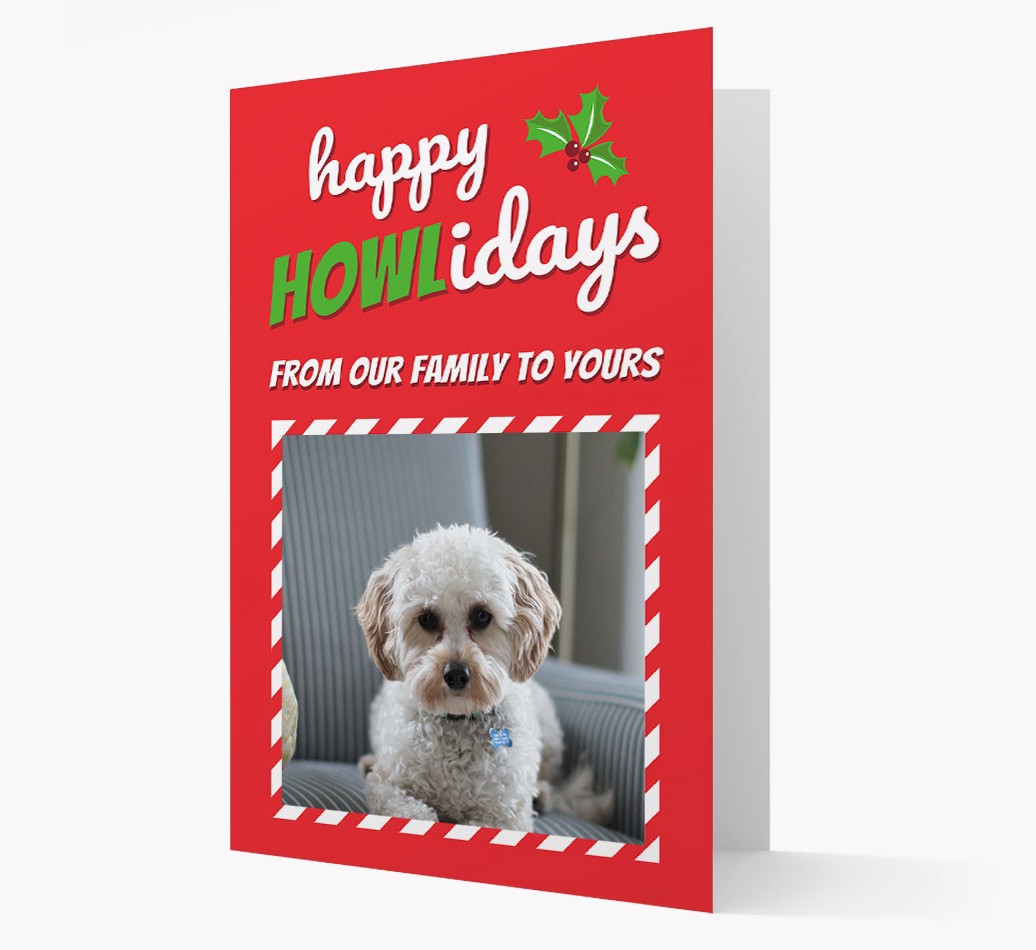'Happy Howlidays' Card with photo of your {breedFullName}