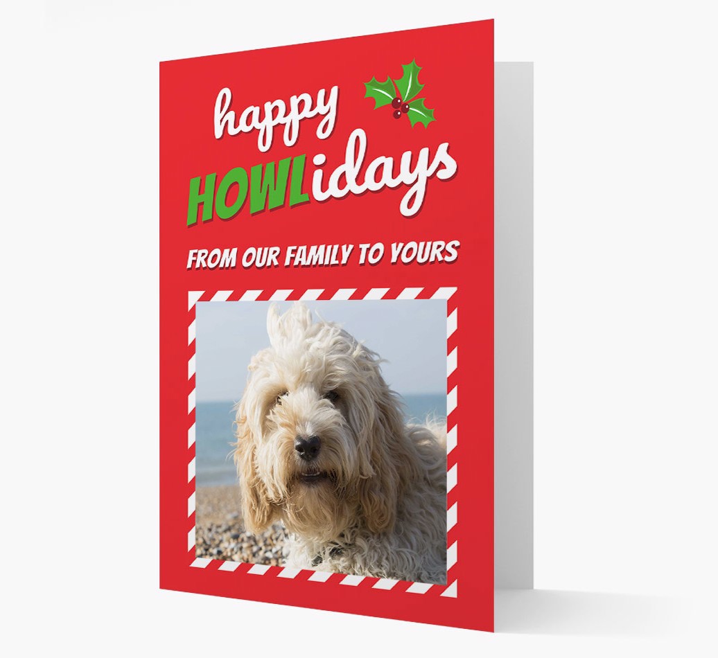 'Happy Howlidays' Card with photo of your {breedFullName}