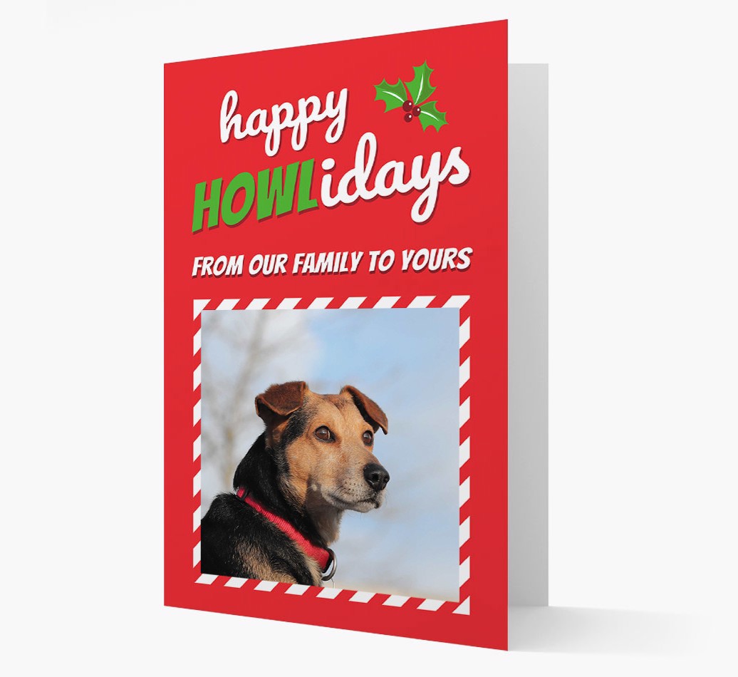 'Happy Howlidays' Card with photo of your {breedFullName}