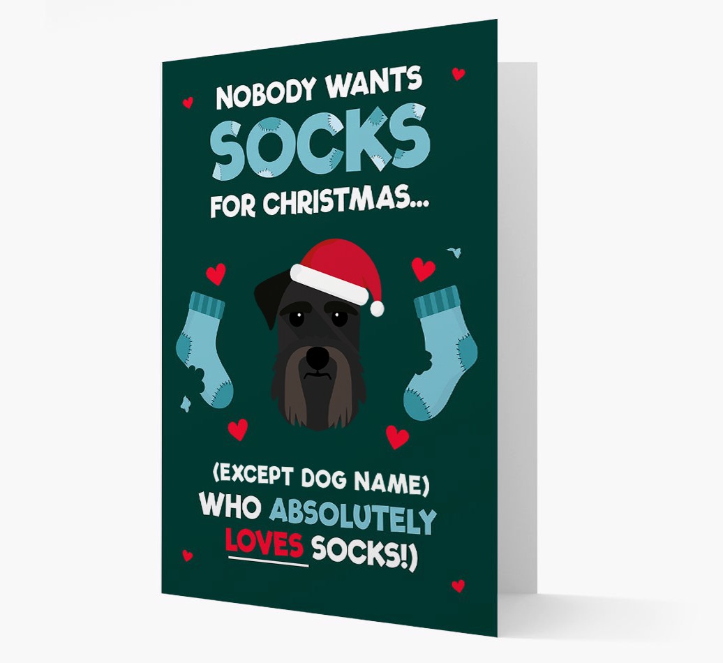 'Socks for Christmas' - Personalised {breedFullName} Christmas Card Front