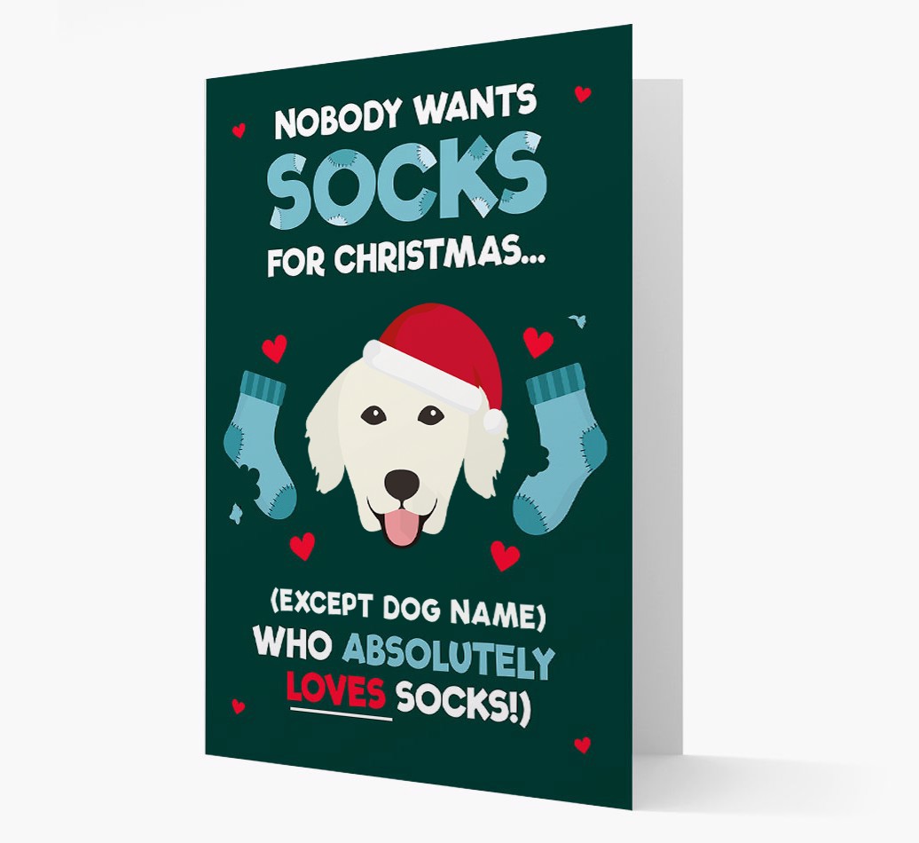 'Socks for Christmas' - Personalized {breedFullName} Christmas Card Front