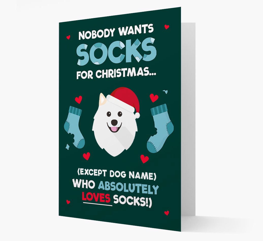 'Socks for Christmas' - Personalised {breedFullName} Christmas Card Front