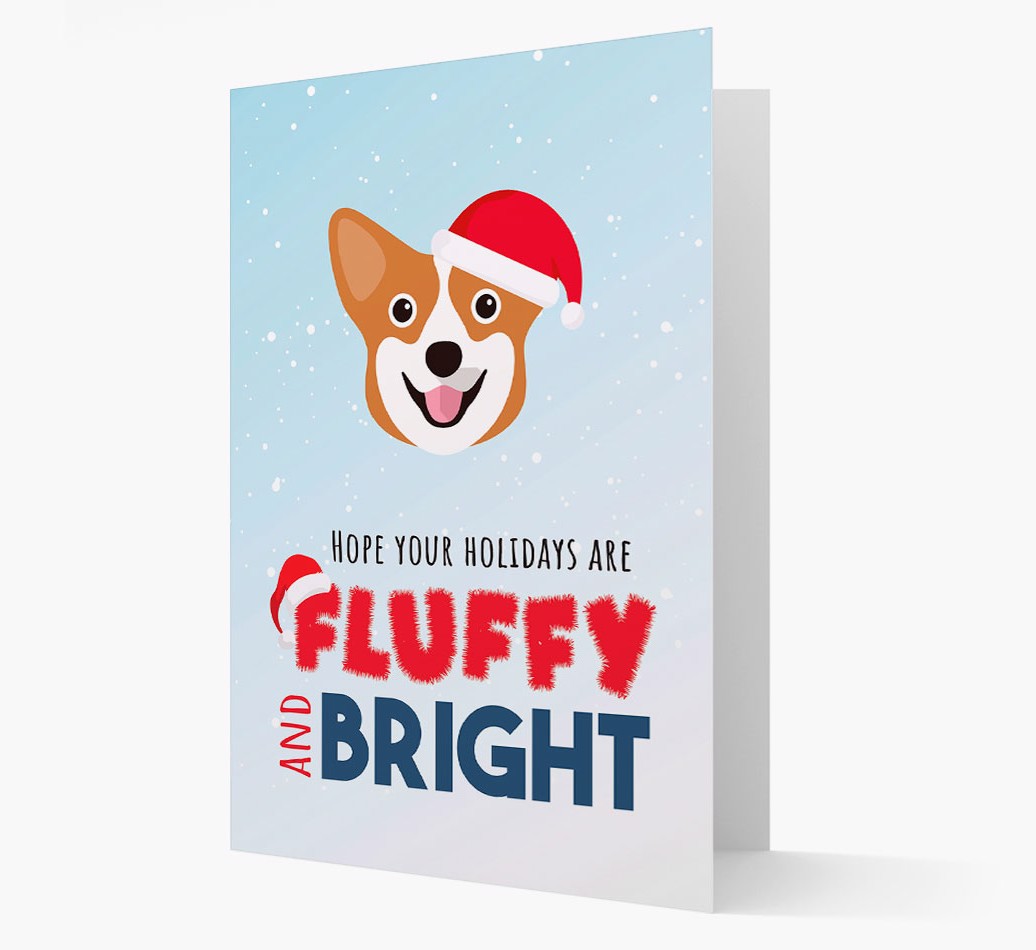 'Fluffy and Bright' - Personalised {breedFullName} Christmas Card Front