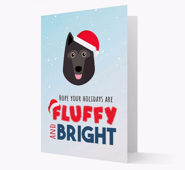 'Fluffy and Bright' - Personalised {breedFullName} Christmas Card
