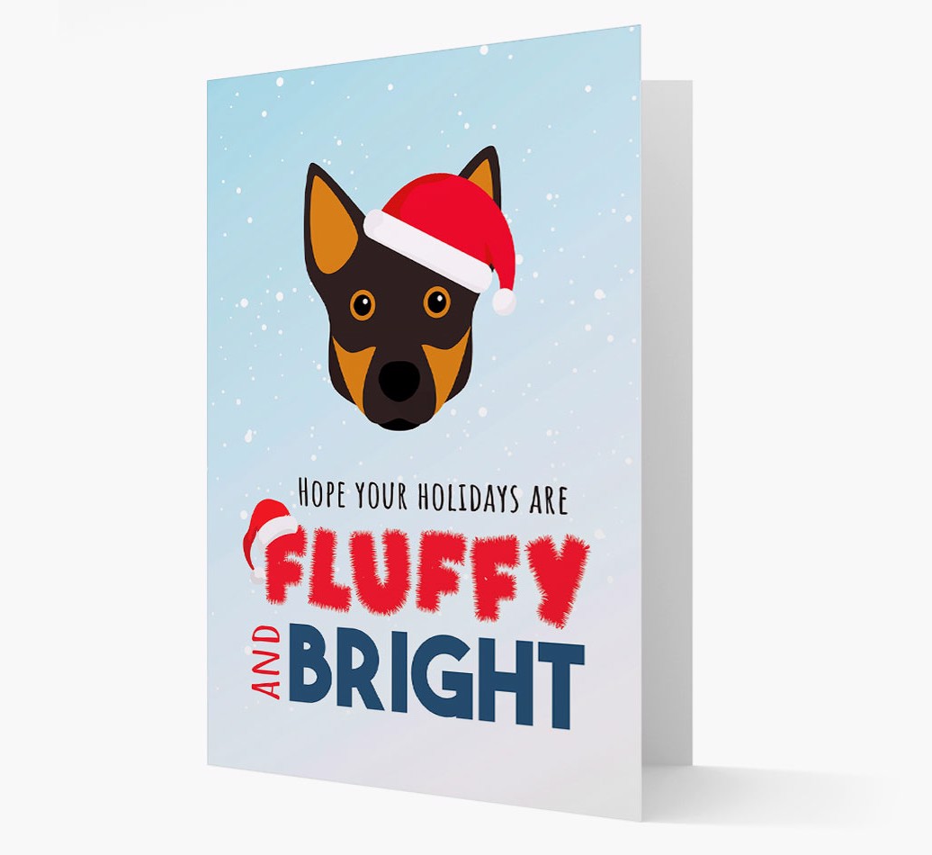 'Fluffy and Bright' - Personalised {breedFullName} Christmas Card Front