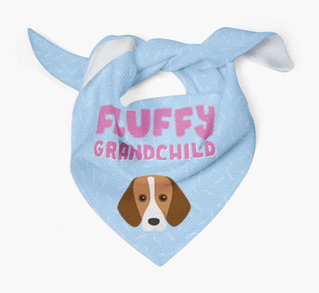 Fluffy Grandchild Bandana for your {breedFullName} Tied
