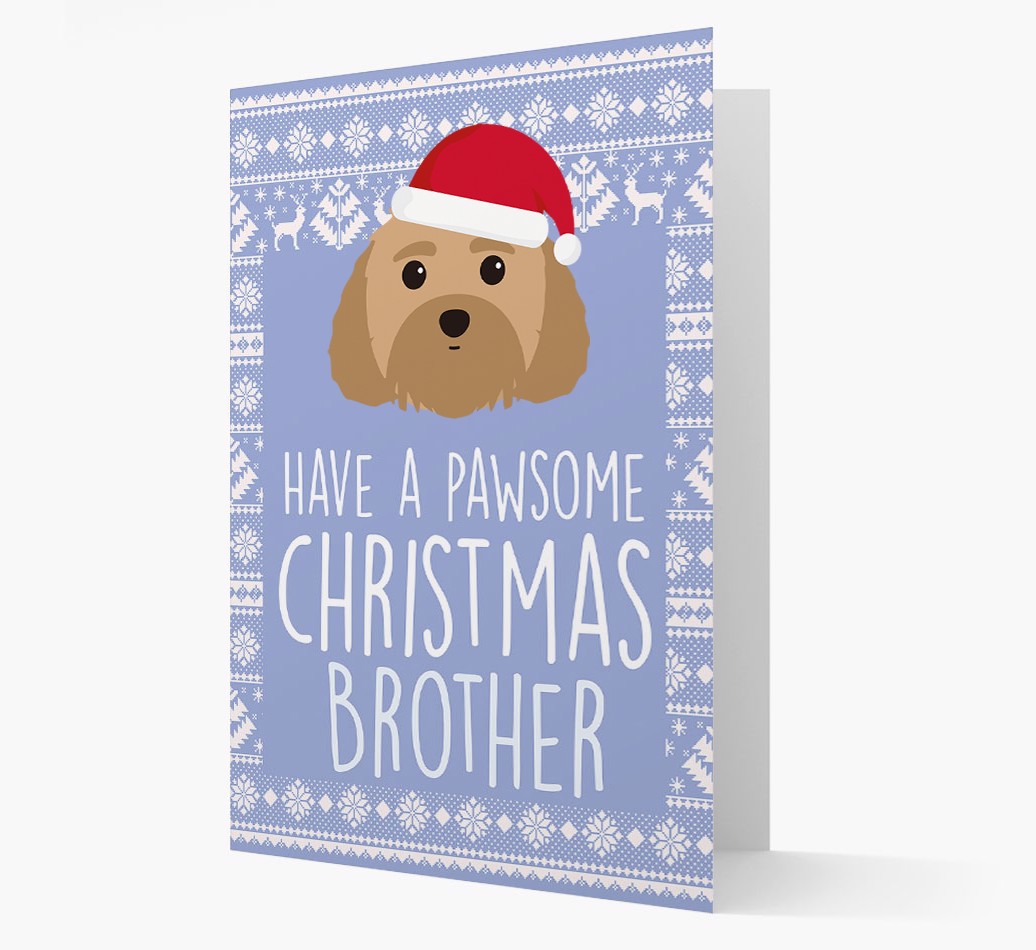 'Have a Pawsome Christmas' - Personalised {breedFullName} Christmas Card Front