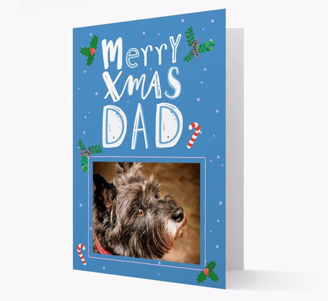 Merry Xmas Dad: Personalized {breedFullName} Photo Christmas Card
