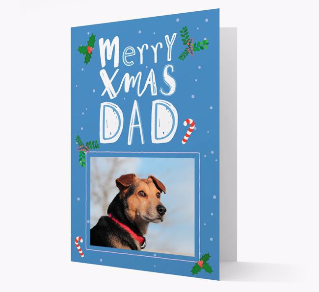 Merry Xmas Dad: Personalized {breedFullName} Photo Christmas Card