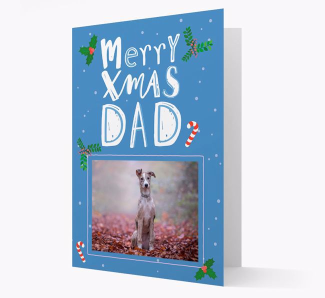 Merry Xmas Dad: Personalized {breedFullName} Photo Christmas Card