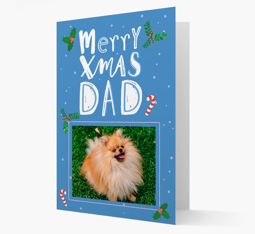 Merry Xmas Dad: Personalised {breedFullName} Photo Christmas Card