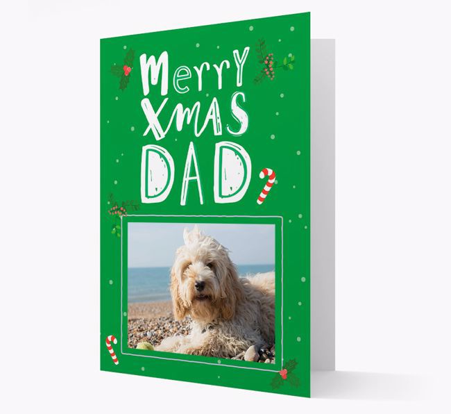 'Merry X-Mas Dad' - {breedFullName} Photo Upload Christmas Card