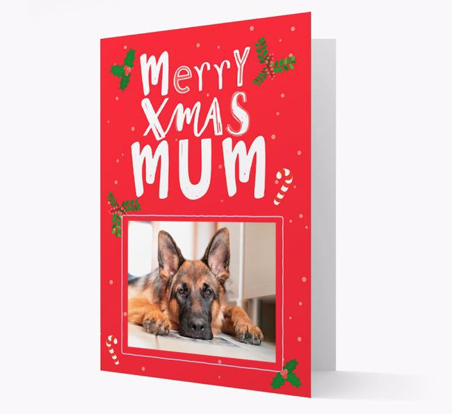 'Merry X-Mas Mum' - {breedFullName} Photo Upload Christmas Card