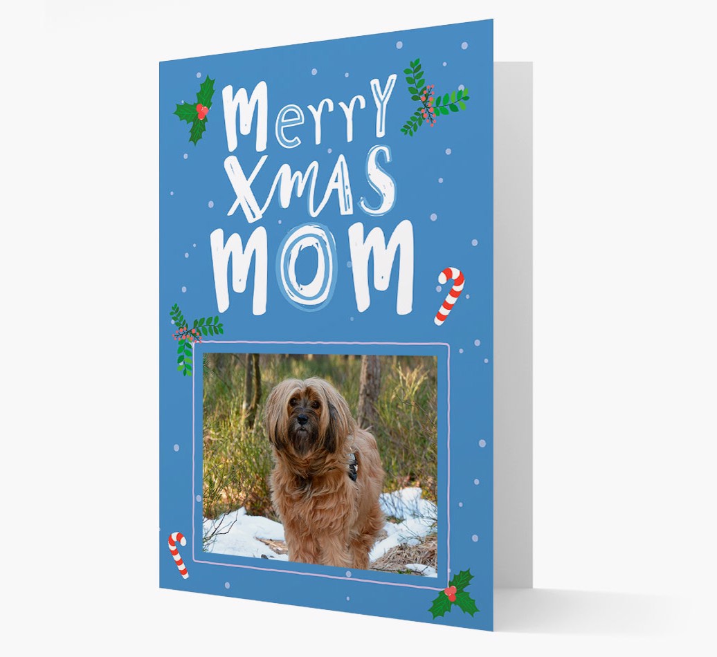 Merry Xmas Mom: {breedFullName} Photo Upload Christmas Card