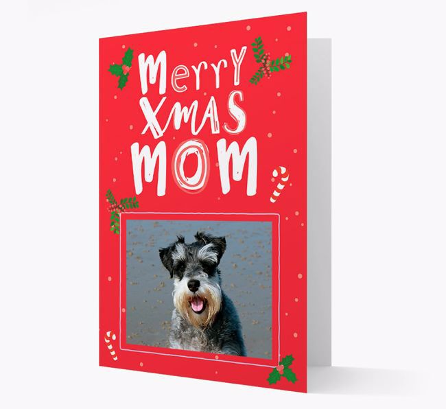 Merry Xmas Mom: Personalized {breedFullName} Photo Christmas Card