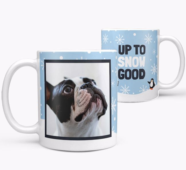 'Up To Snow Good' - Personalised {breedFullName} Photo Upload Mug