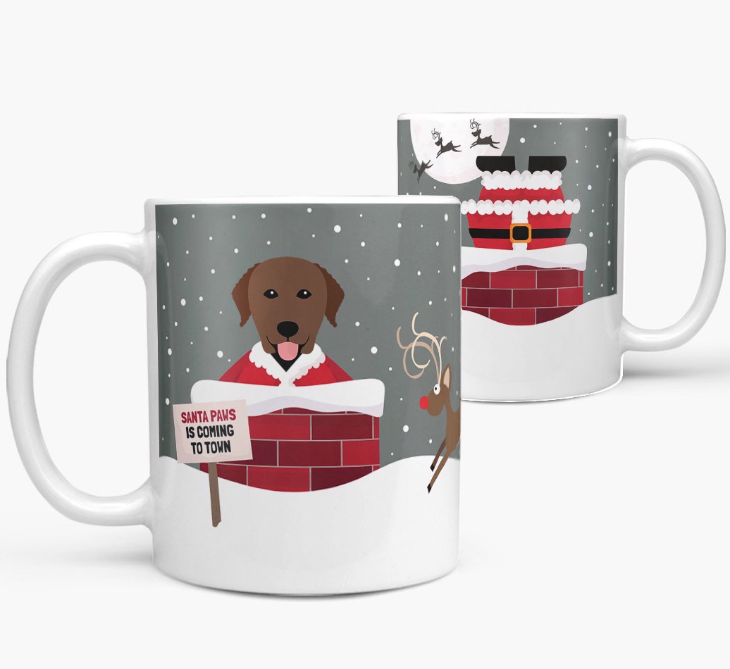 'Santa Paws' Mug with {breedFullName} Icon both views