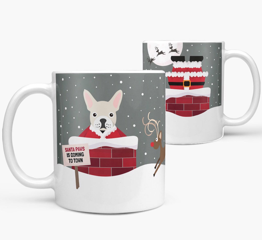 'Santa Paws' Mug with {breedFullName} Icon both views