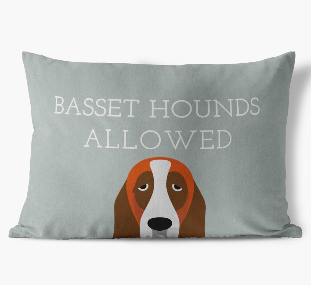 Dogs Allowed: Personalised {breedFullName} Soft Touch Cushion front view