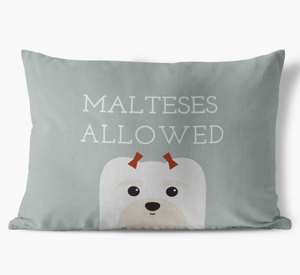 Dogs Allowed: Personalised {breedFullName} Soft Touch Cushion front view