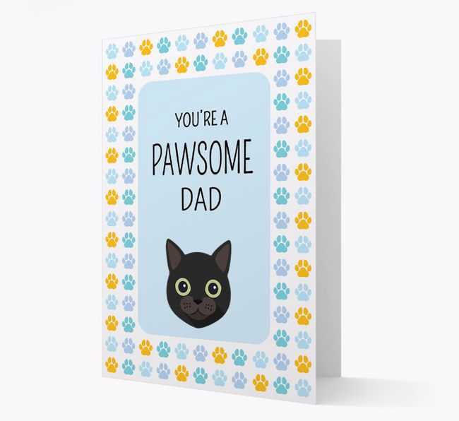 'You're a Pawsome Dad' - Personalized {breedCommonName} Card