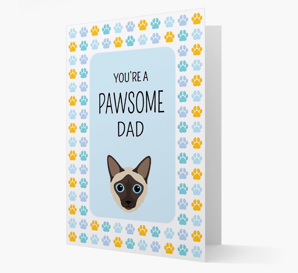 'You're a Pawsome Dad' - Personalized {breedCommonName} Card Front