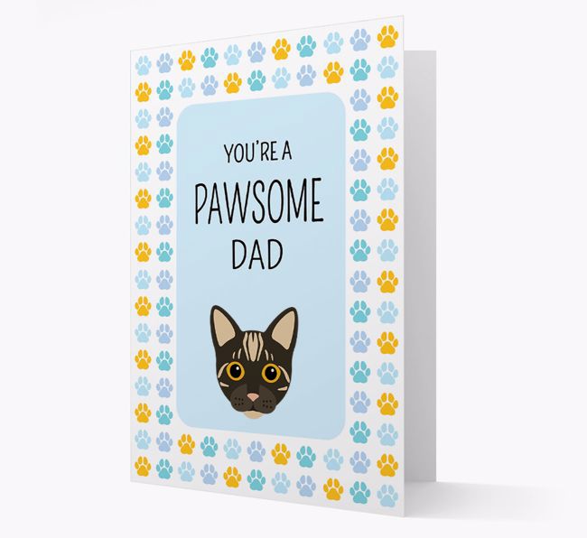 'You're a Pawsome Dad' - Personalized {breedCommonName} Card