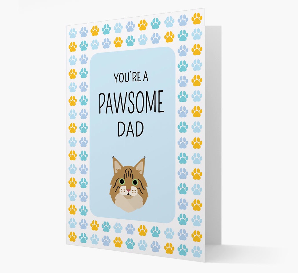 'You're a Pawsome Dad' - Personalised {breedCommonName} Card Front