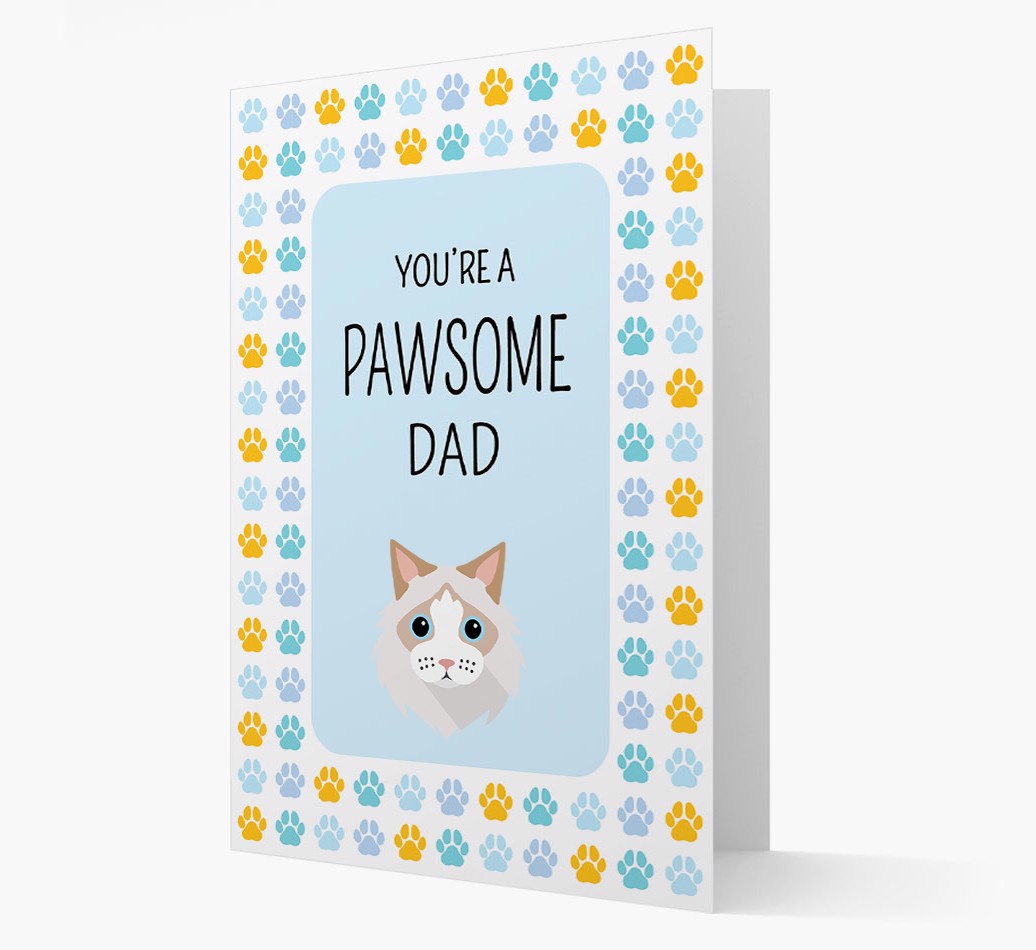 'You're a Pawsome Dad' - Personalised {breedCommonName} Card Front