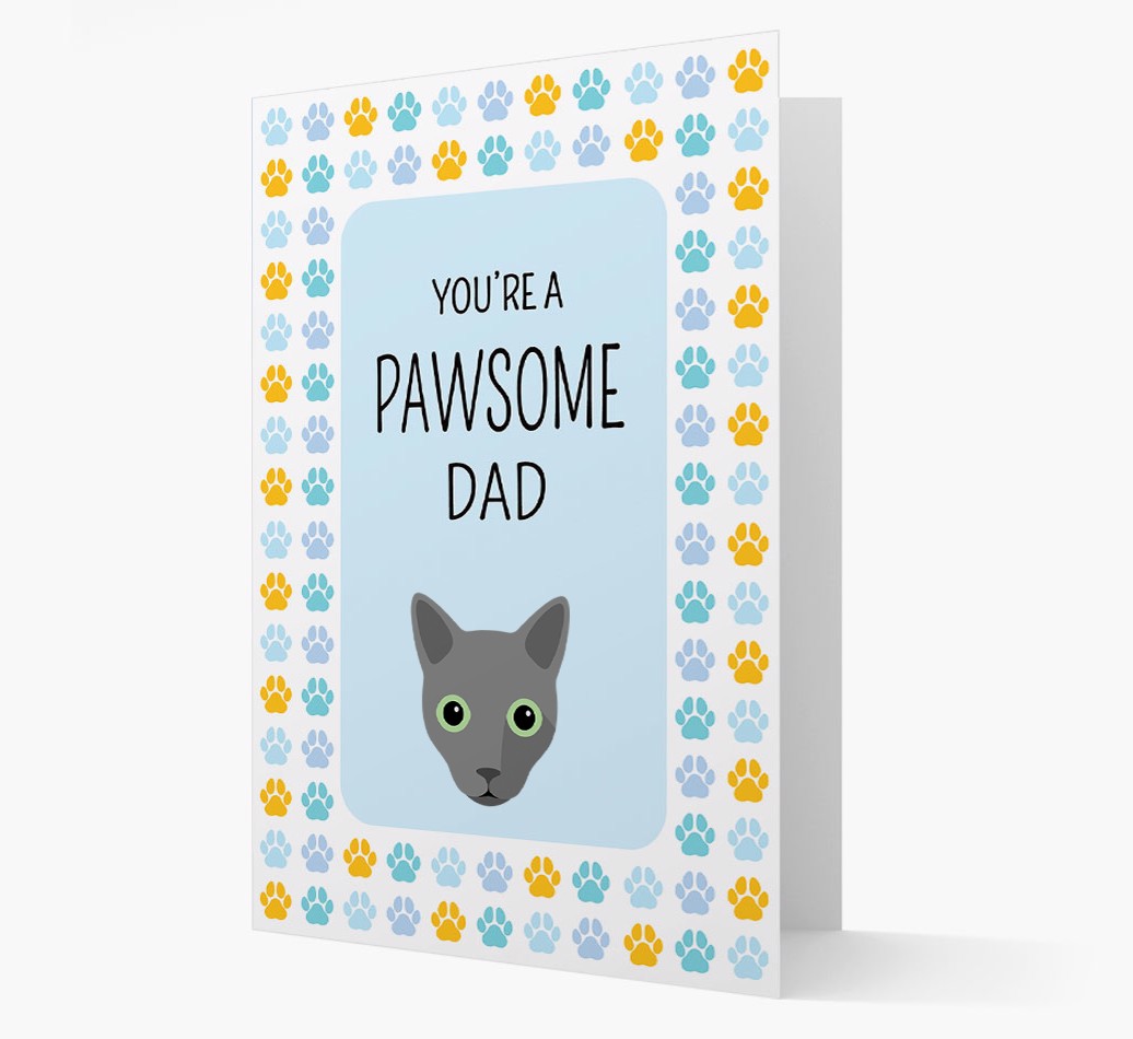 'You're a Pawsome Dad' - Personalized {breedCommonName} Card Front