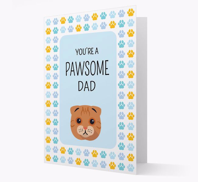 'You're a Pawsome Dad' - Personalized {breedCommonName} Card