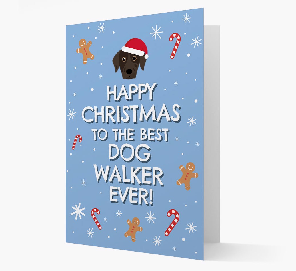 'Happy Christmas to the Best Dog Walker' - Personalised {breedFullName} Card front
