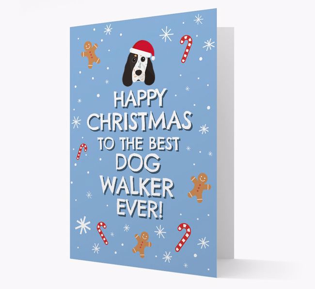 'Happy Christmas to the Best Dog Walker' - Personalized {breedFullName} Christmas Card