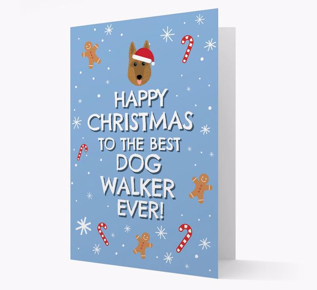 'Happy Christmas to the Best Dog Walker' - Personalised {breedFullName} Christmas Card