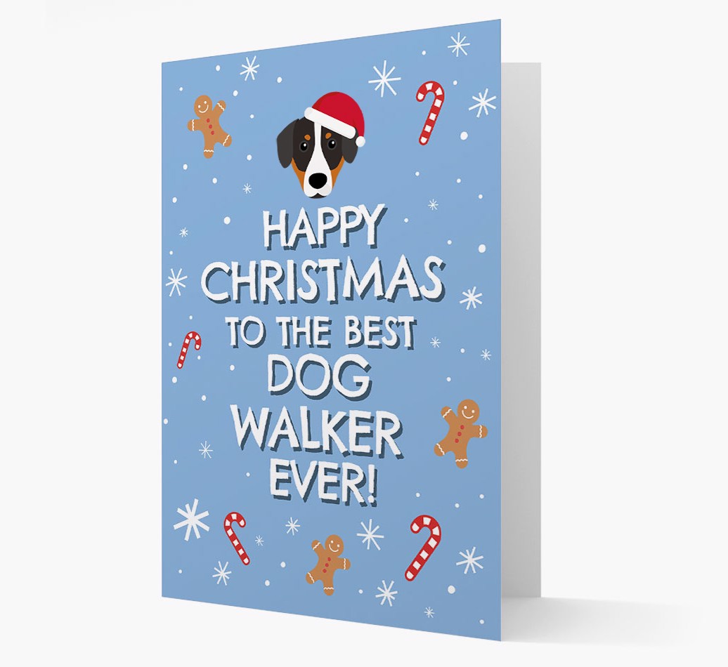 'Happy Christmas to the Best Dog Walker' - Personalised {breedFullName} Card front