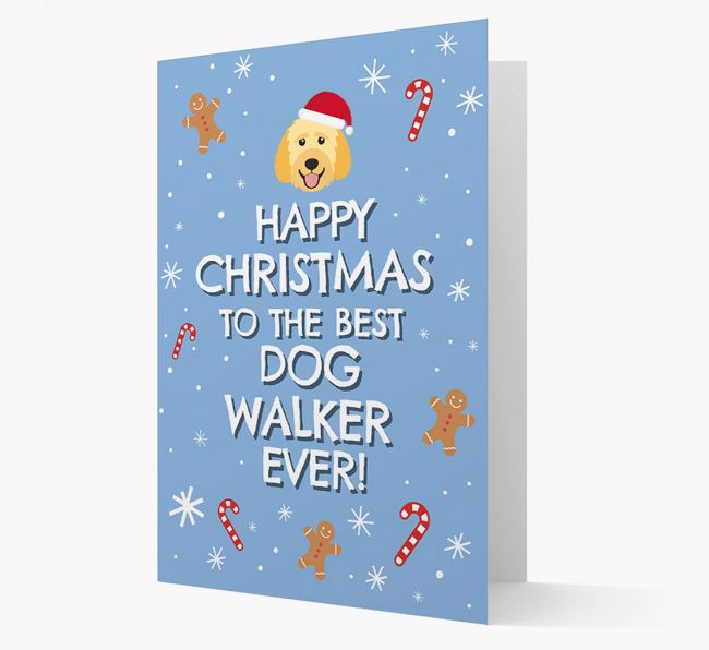 'Happy Christmas to the Best Dog Walker' - Personalized {breedFullName} Christmas Card