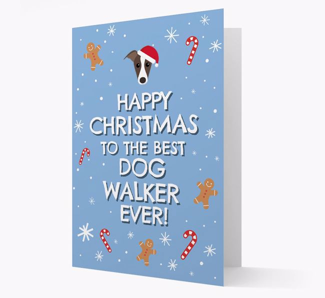 'Happy Christmas to the Best Dog Walker' - Personalised {breedFullName} Christmas Card
