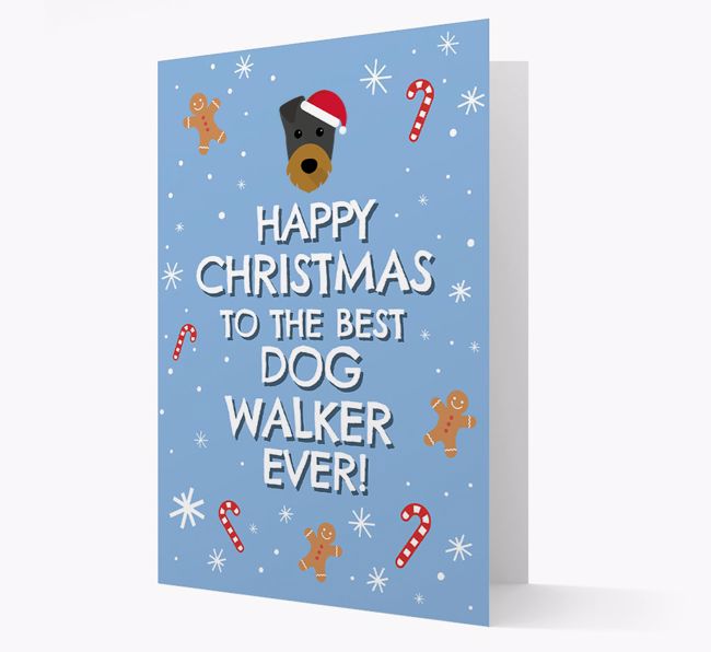 'Happy Christmas to the Best Dog Walker' - Personalized {breedFullName} Christmas Card