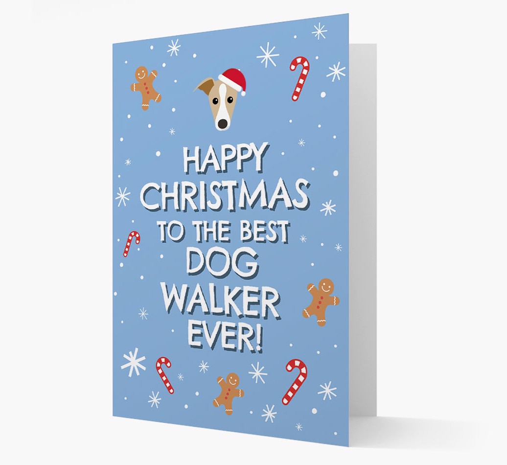 'Happy Christmas to the Best Dog Walker' - Personalized {breedFullName} Card front