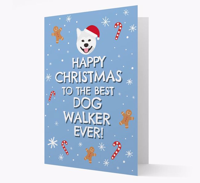 'Happy Christmas to the Best Dog Walker' - Personalized {breedFullName} Christmas Card