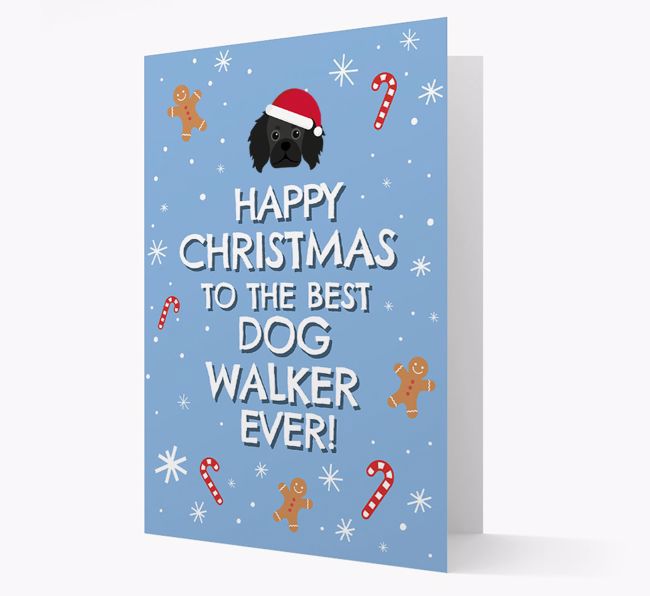 'Happy Christmas to the Best Dog Walker' - Personalized {breedFullName} Christmas Card