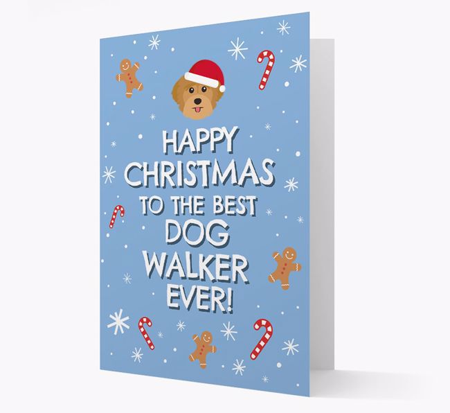 'Happy Christmas to the Best Dog Walker' - Personalized {breedFullName} Christmas Card