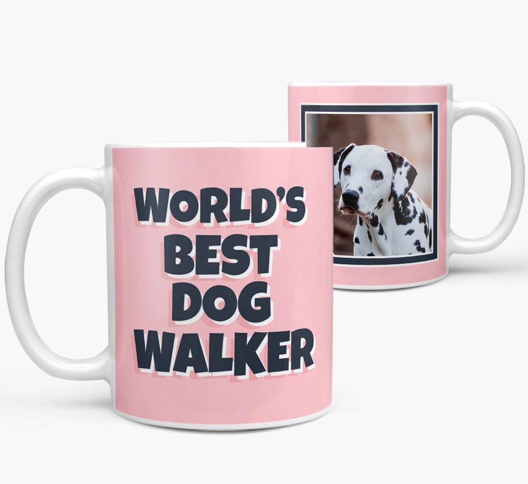 'World's Best Dog Walker' - {breedFullName} Photo Upload Mug - side view