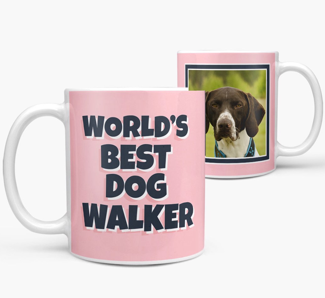 'World's Best Dog Walker' - {breedFullName} Photo Upload Mug - side view